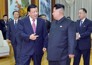 刘云山访问朝鲜 与金正恩会面